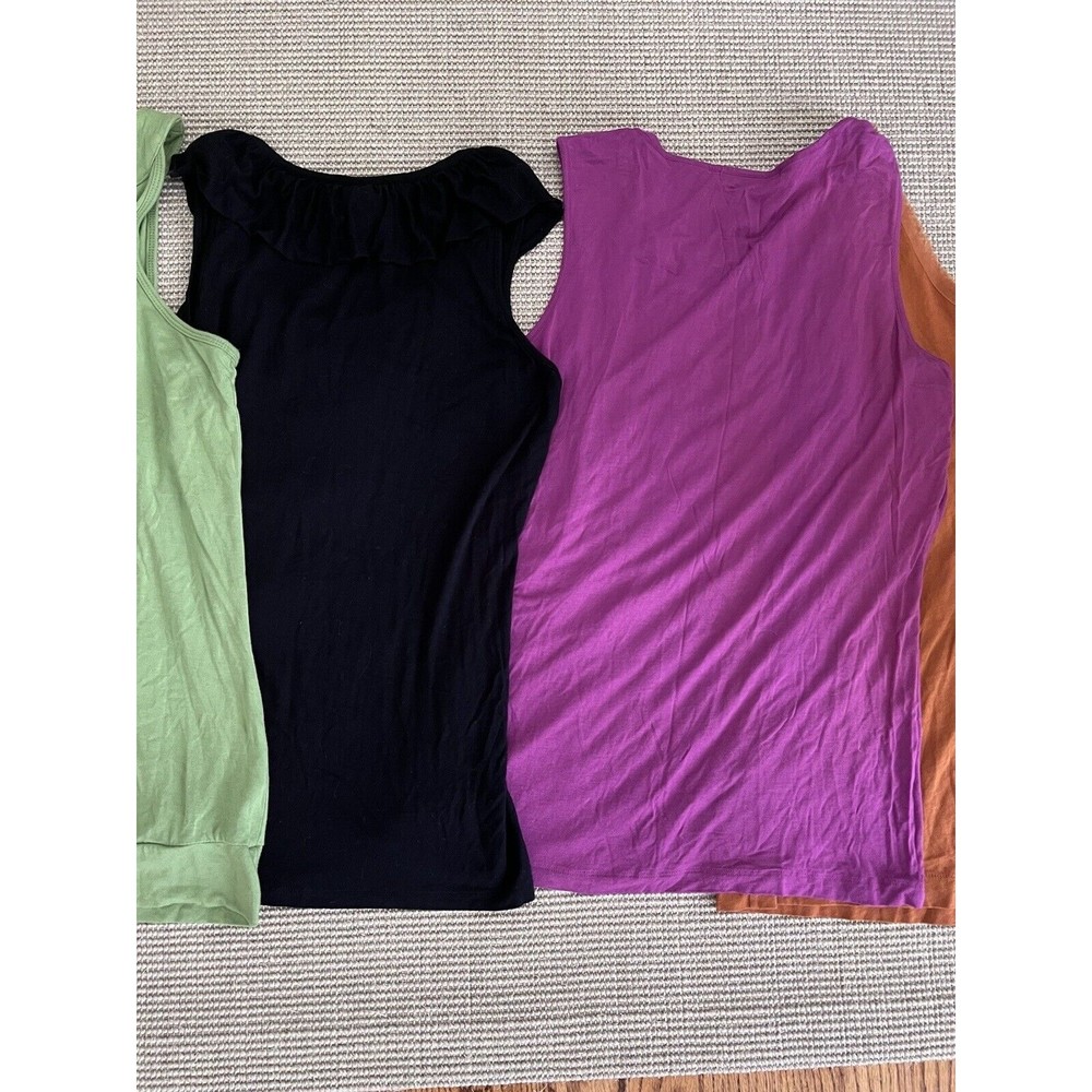 7 Anthropologie J Crew Sleeveless Short Sleeve Ruffle Top T Shirt Lot S 2 4 6 - Picture 7 of 11